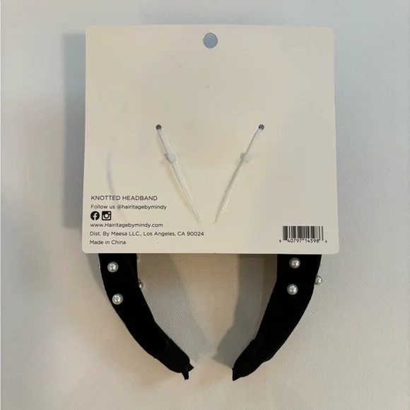 Black Pearl-Embellished Headband - Picture 3 of 5